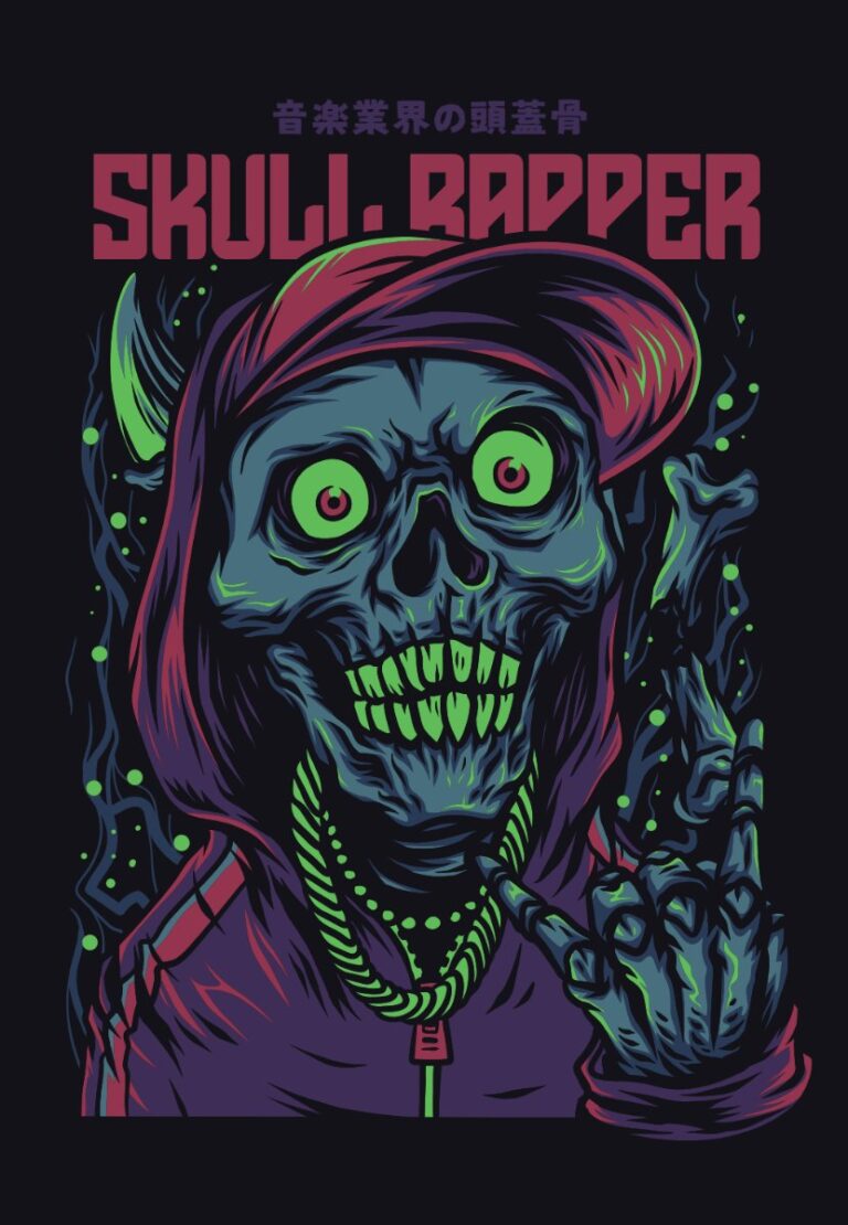 Vector Zombie Rapper phong cách đường phố