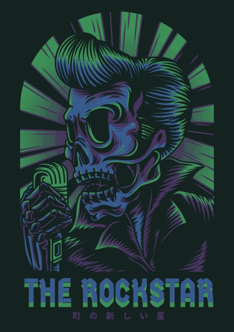 Vector Zombie Rockstar độc đáo