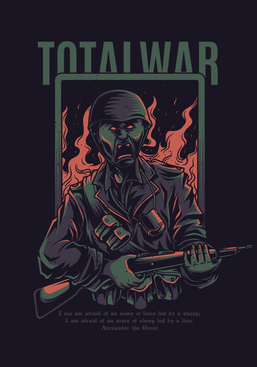 Vector zombie lính chiến tranh