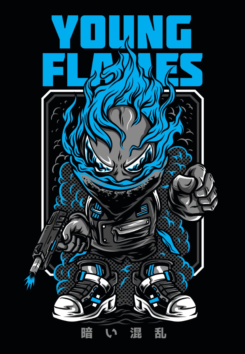 Vector Zombie Young Flames (294)